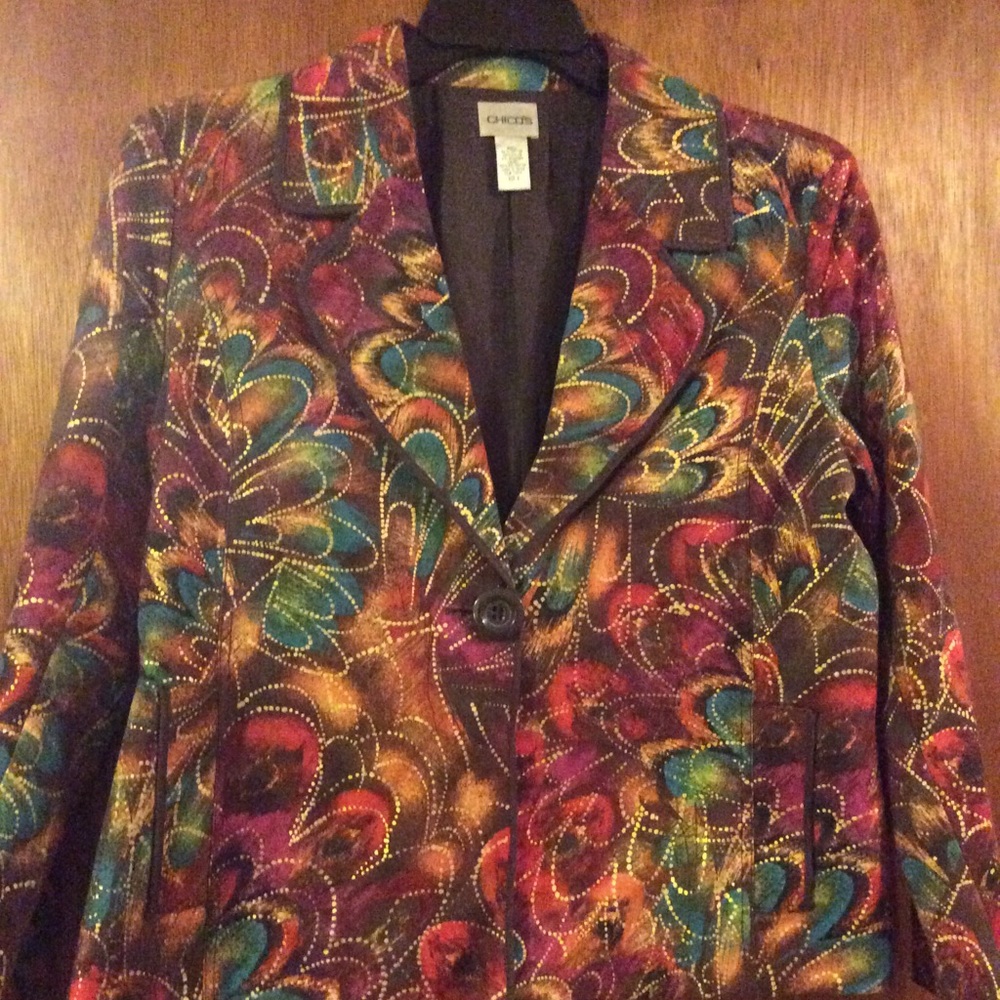 Chico’s dark floral blazer